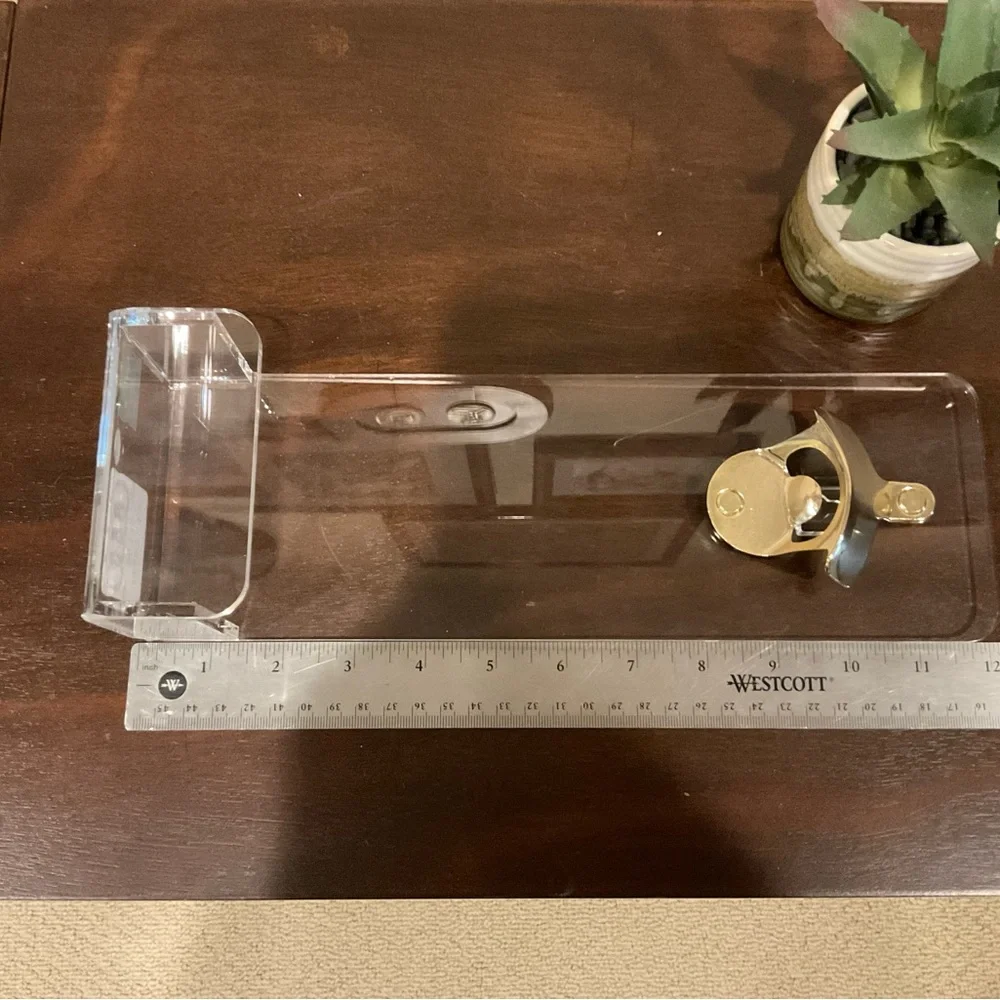 Clear Lucite Wall Bottle Opener - Beer, Soda, Pop